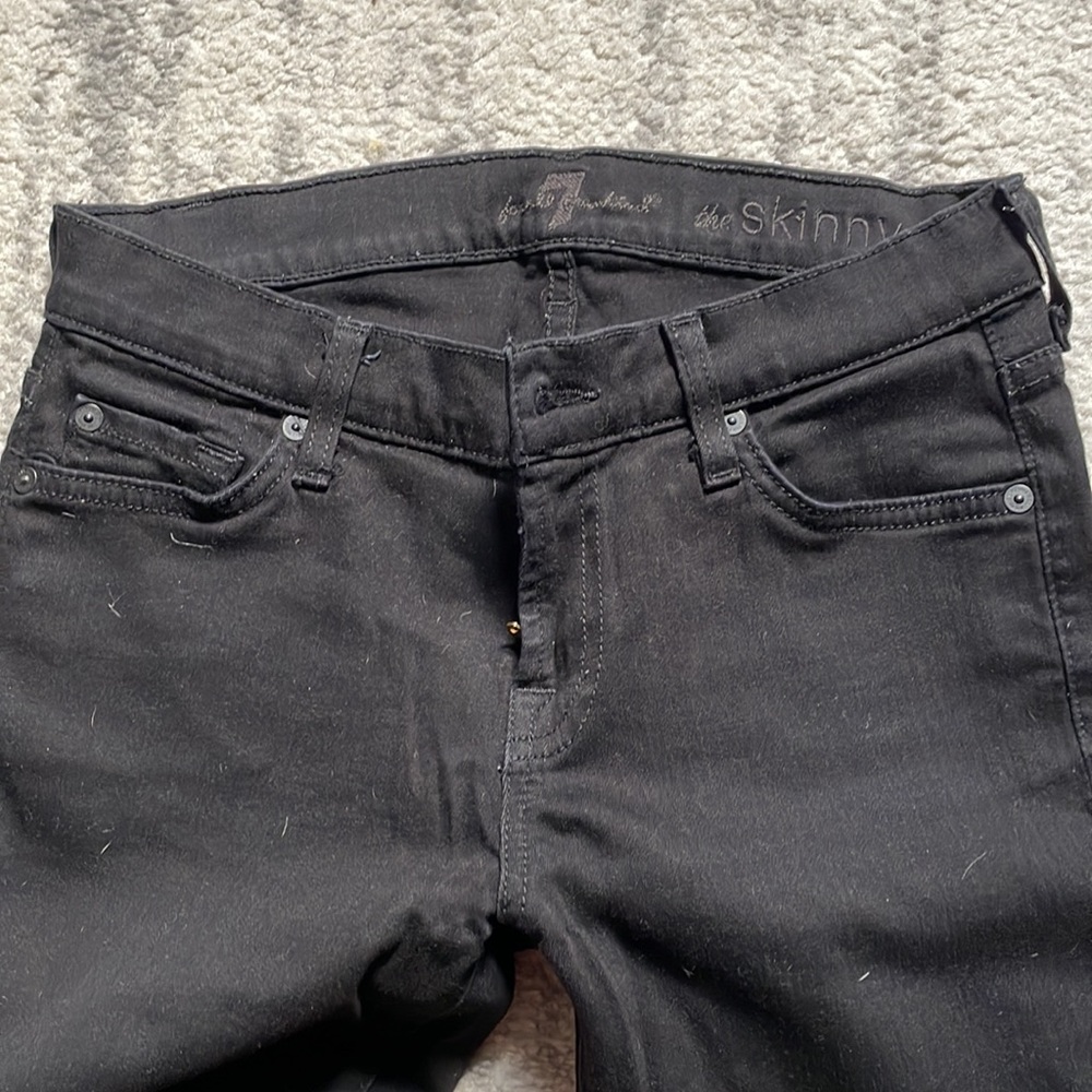 7 for all mankind womens black the skinnystretchy jeans 26 - Picture 2 of 5